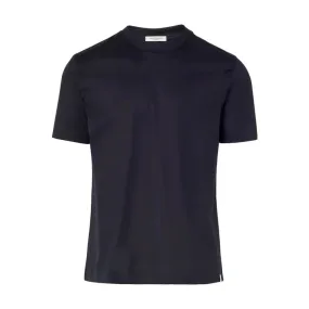 Blue Shiny Cotton Jersey Tee