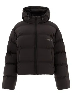 Black Down Jacket With Logo