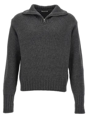Gray Half-Zip Sweater
